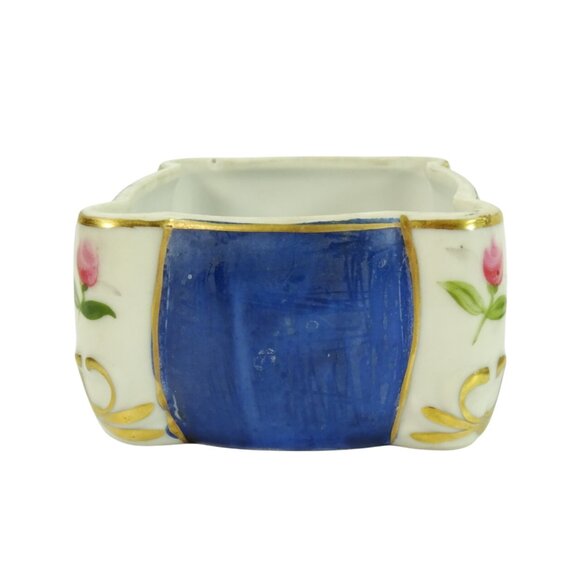 Vintage Made in Occupied Japan Porcelain Trinket Cigarette Box w 2 Ashtrays Blue - Picture 6 of 15